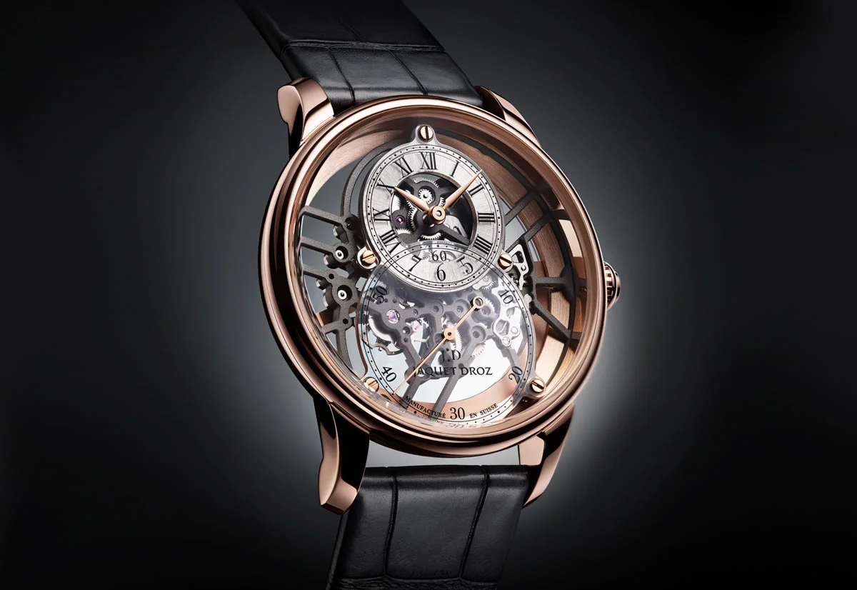 Jaquet Droz Grande Seconde squelette, mécanisme horloger de haute précision